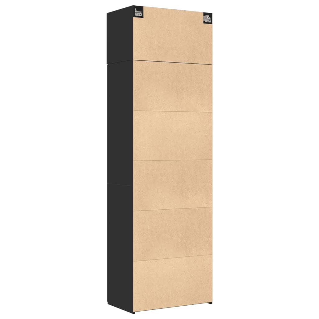 Armoire de rangement noir 70x42,5x225 cm bois d'ingénierie - XIOS