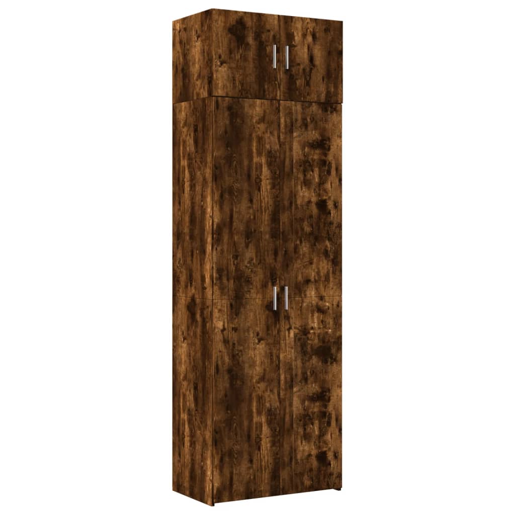 Armoire de rangement chêne fumé 70x42,5x225cm bois d'ingénierie - XIOS