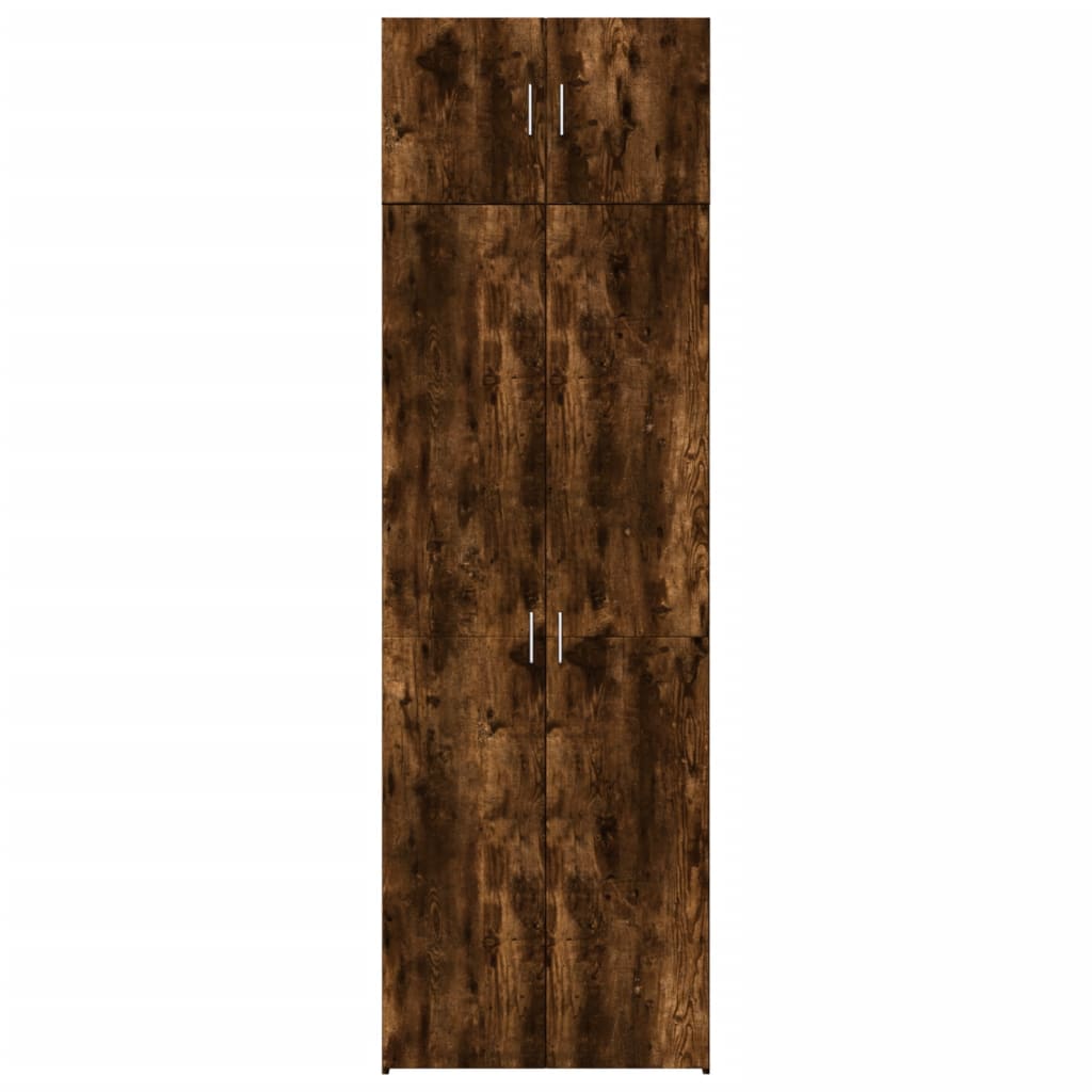 Armoire de rangement chêne fumé 70x42,5x225cm bois d'ingénierie - XIOS
