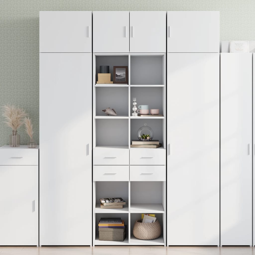 Armoire de rangement blanc 70x42,5x225 cm bois d'ingénierie - XIOS