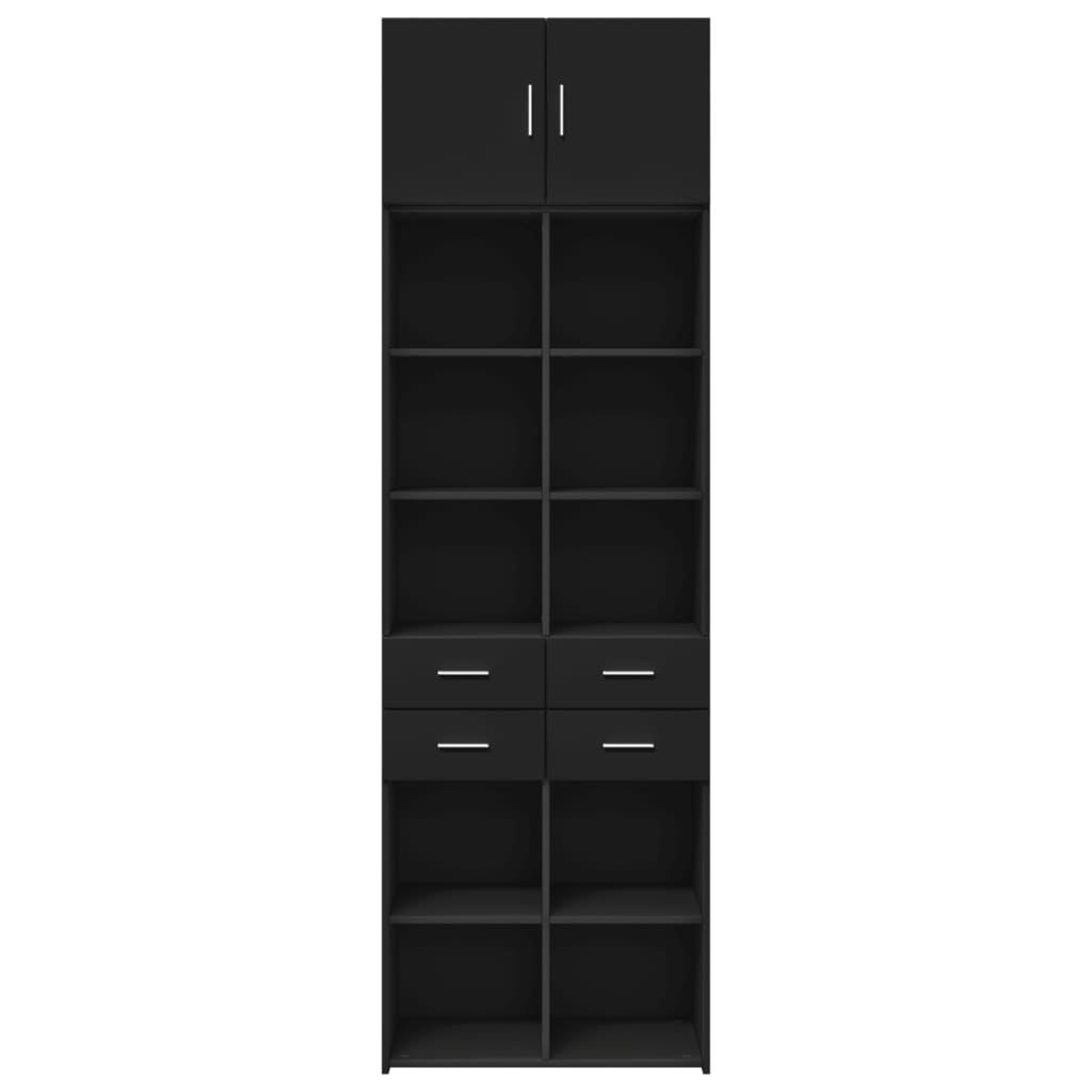 Armoire de rangement noir 70x42,5x225 cm bois d'ingénierie - XIOS