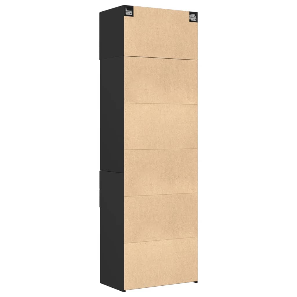 Armoire de rangement noir 70x42,5x225 cm bois d'ingénierie - XIOS