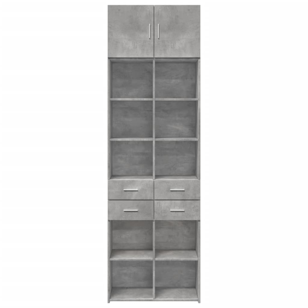 Armoire de rangement gris béton 70x42,5x225cm bois d'ingénierie - XIOS