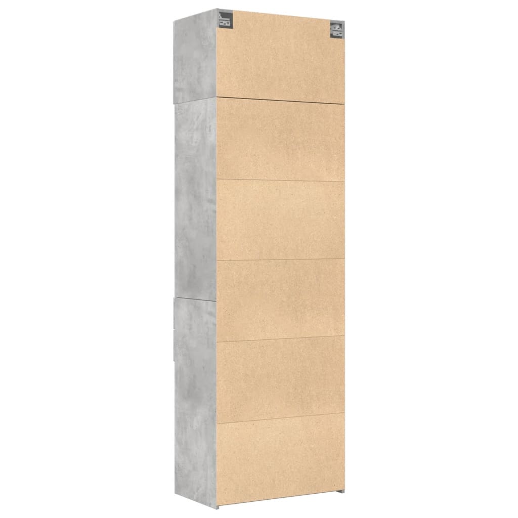 Armoire de rangement gris béton 70x42,5x225cm bois d'ingénierie - XIOS