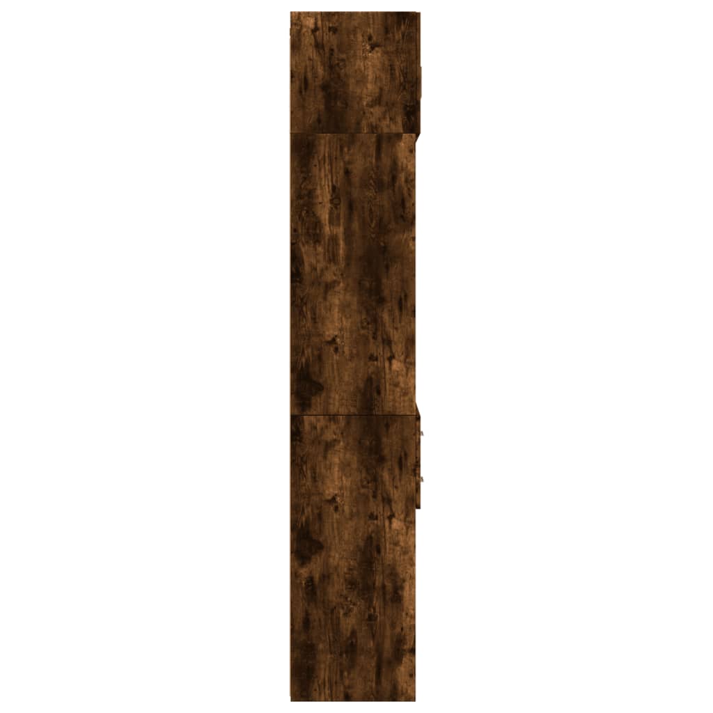 Armoire de rangement chêne fumé 70x42,5x225cm bois d'ingénierie - XIOS