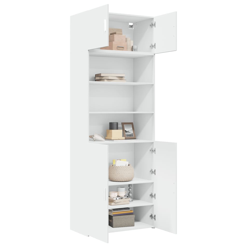 Armoire de rangement blanc 80x42,5x225 cm bois d'ingénierie - XIOS