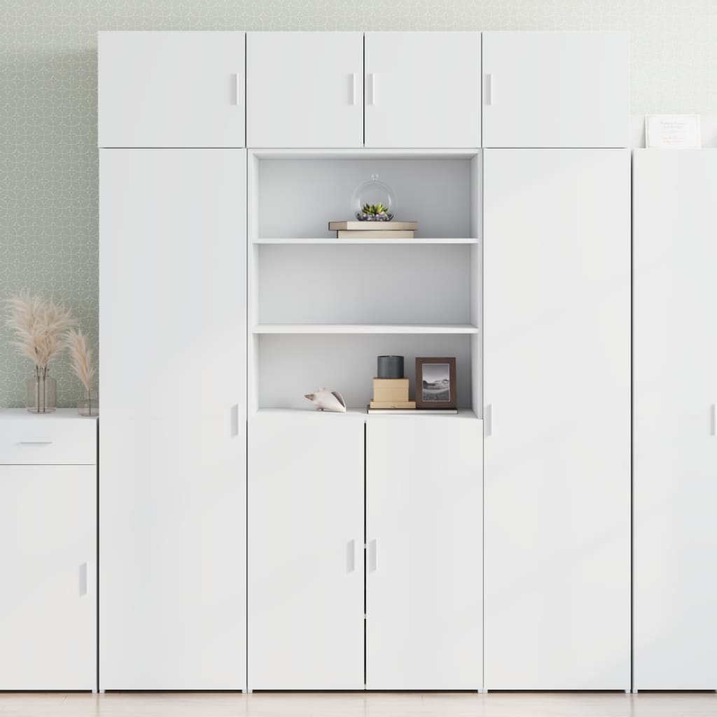 Armoire de rangement blanc 80x42,5x225 cm bois d'ingénierie - XIOS