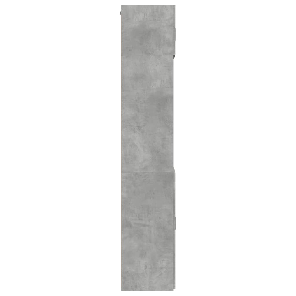 Armoire de rangement gris béton 80x42,5x225cm bois d'ingénierie - XIOS