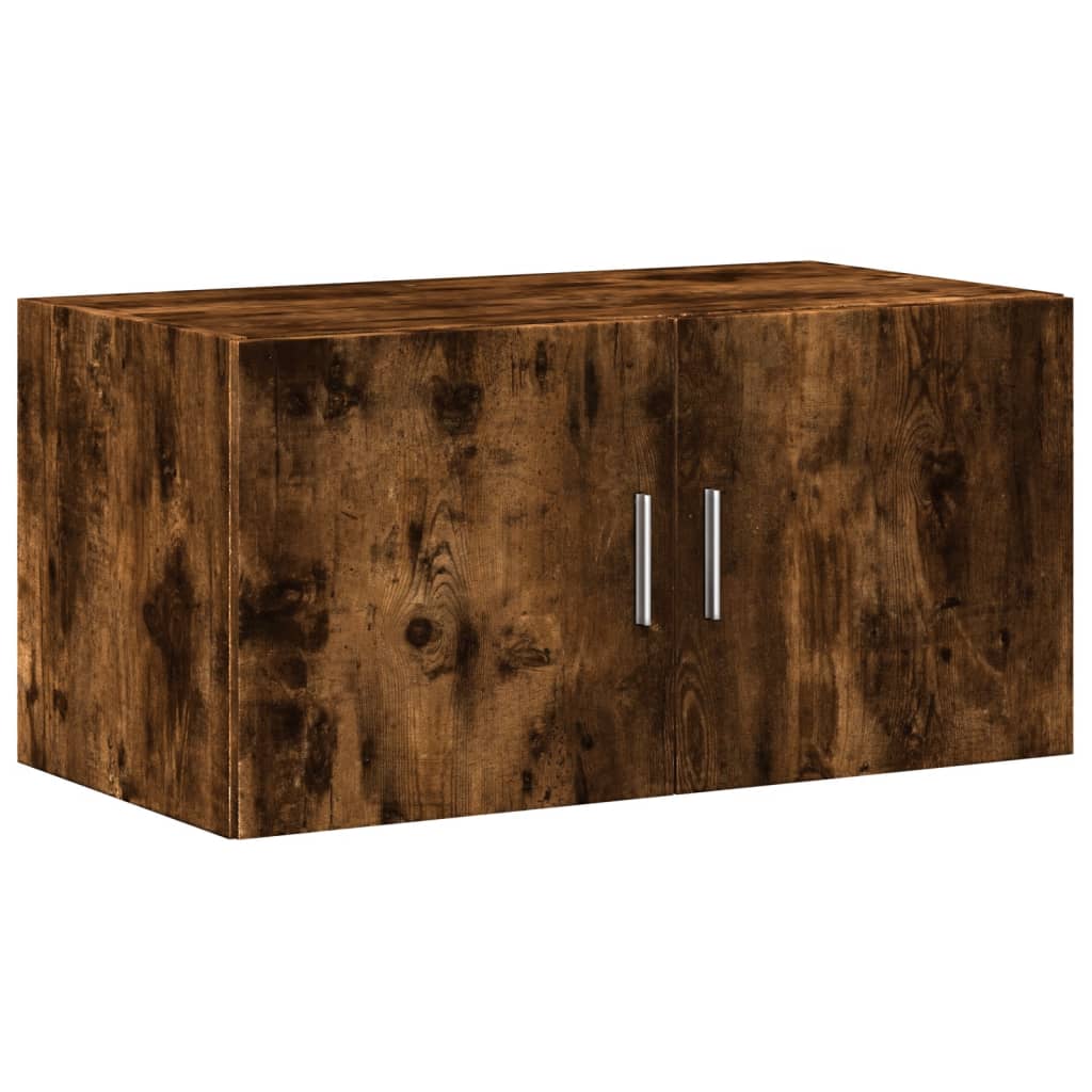 Armoire de rangement chêne fumé 80x42,5x225cm bois d'ingénierie - XIOS