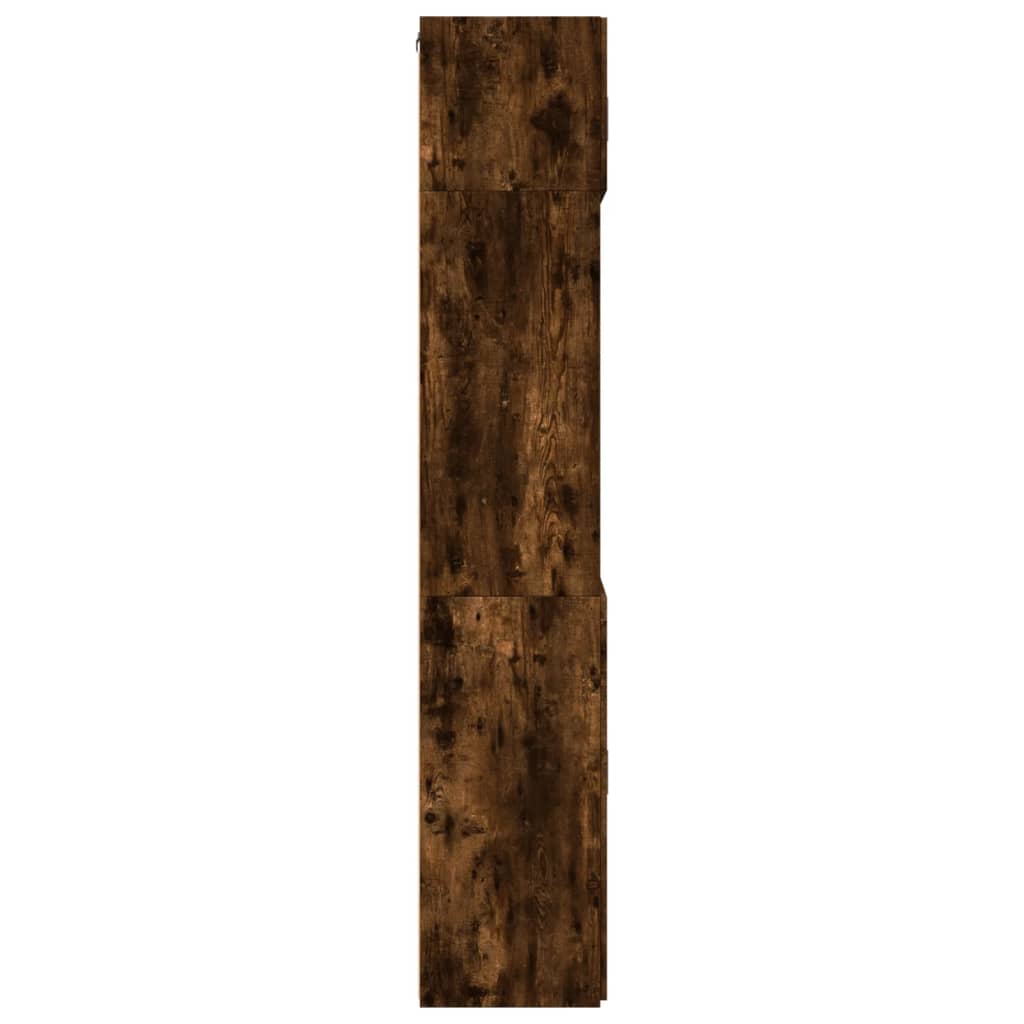 Armoire de rangement chêne fumé 80x42,5x225cm bois d'ingénierie - XIOS