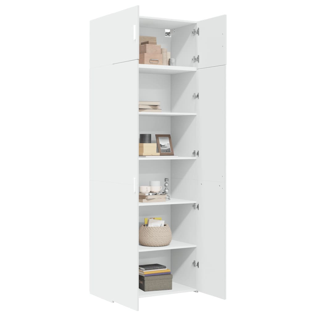 Armoire de rangement blanc 80x42,5x225 cm bois d'ingénierie - XIOS
