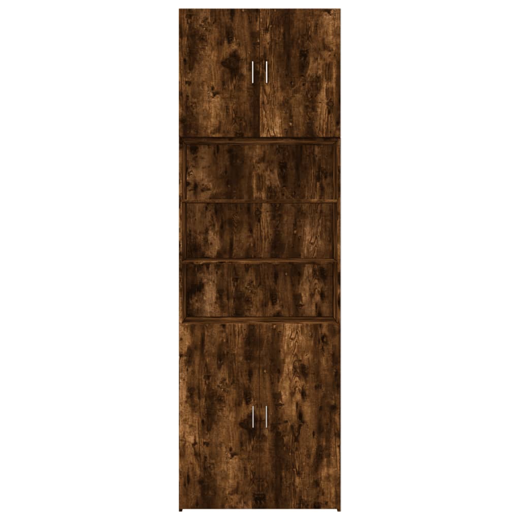 Buffet haut chêne fumé 80x42,5x249 cm bois d'ingénierie - XIOS