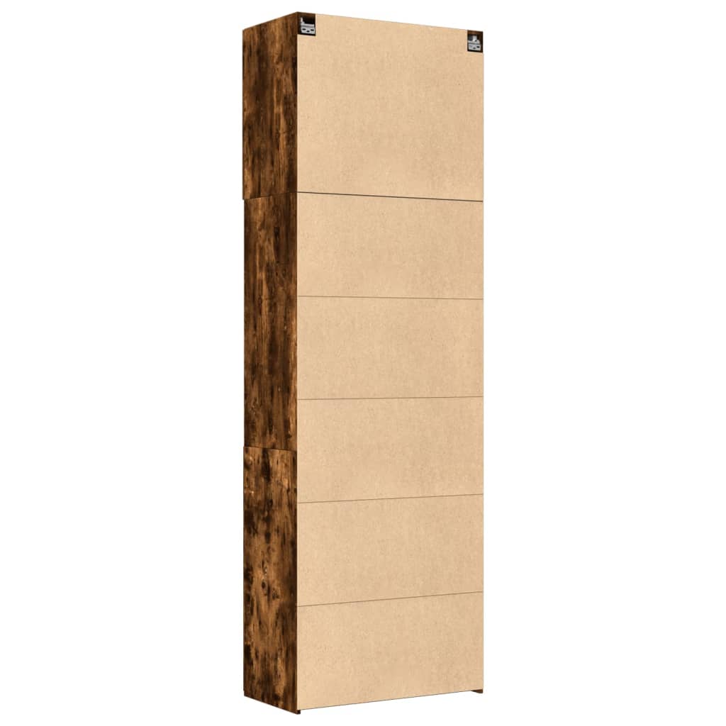 Buffet haut chêne fumé 80x42,5x249 cm bois d'ingénierie - XIOS
