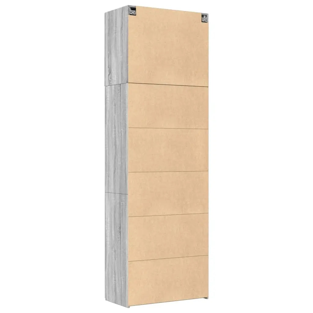 Buffet haut sonoma gris 80x42,5x249 cm bois d’ingénierie - XIOS