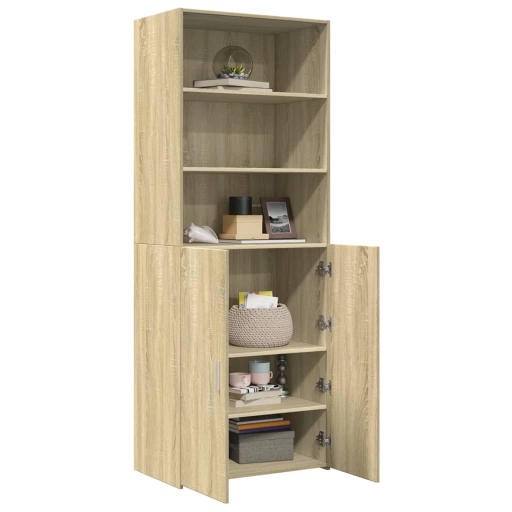 Buffet haut chêne sonoma 70x42,5x185 cm bois d'ingénierie - XIOS