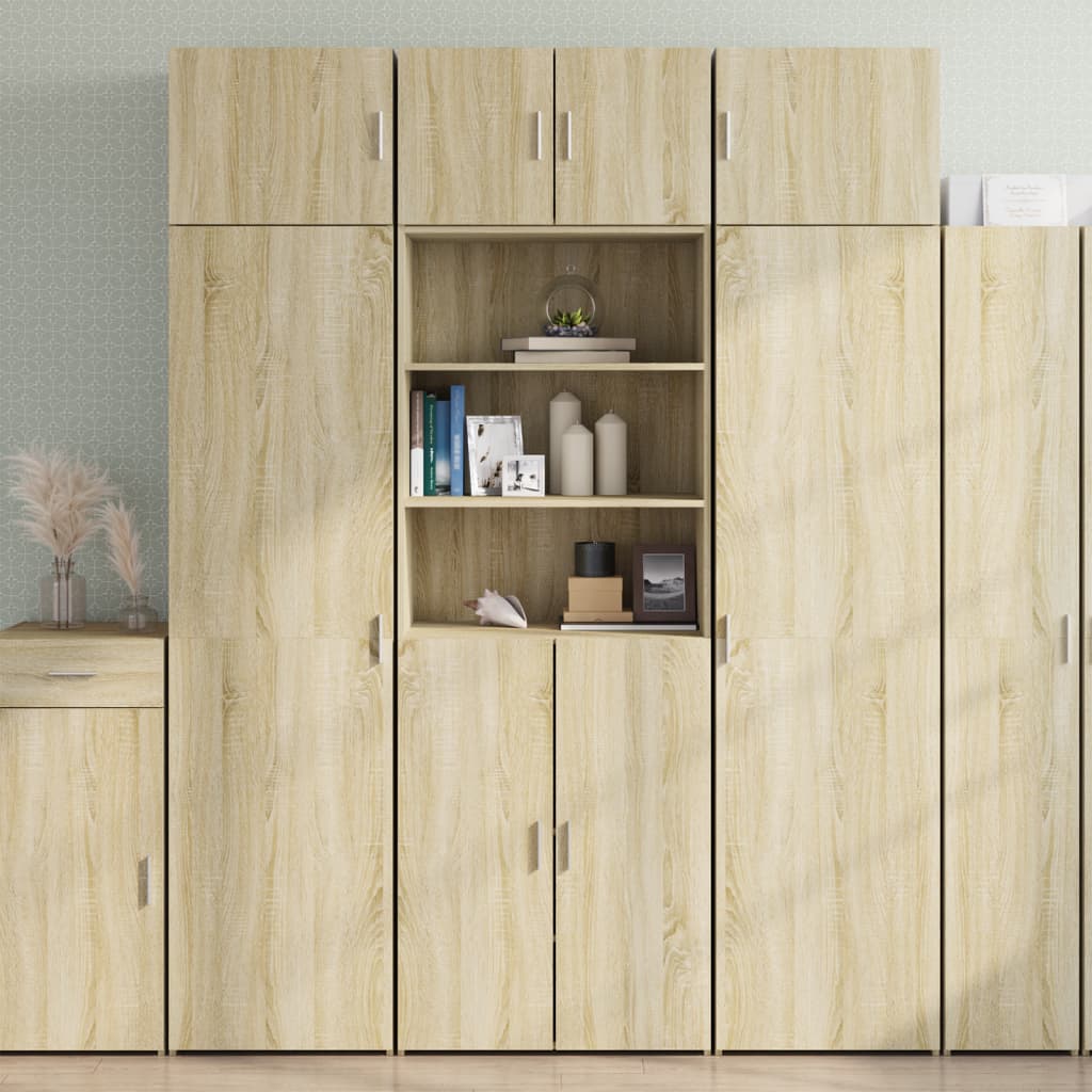 Buffet haut chêne sonoma 70x42,5x185 cm bois d'ingénierie - XIOS
