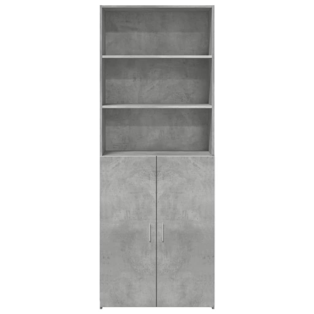 Buffet haut gris béton 70x42,5x185 cm bois d'ingénierie - XIOS