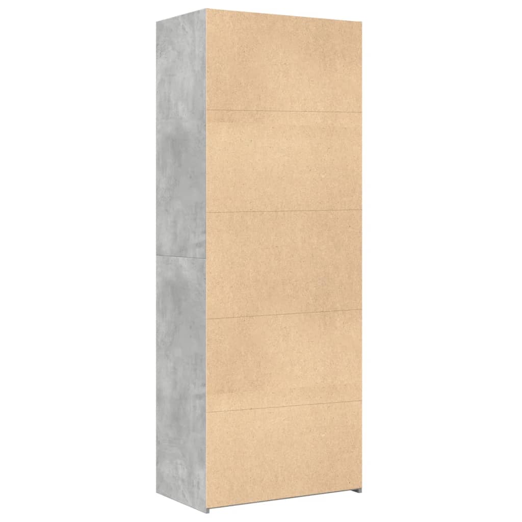 Buffet haut gris béton 70x42,5x185 cm bois d'ingénierie - XIOS
