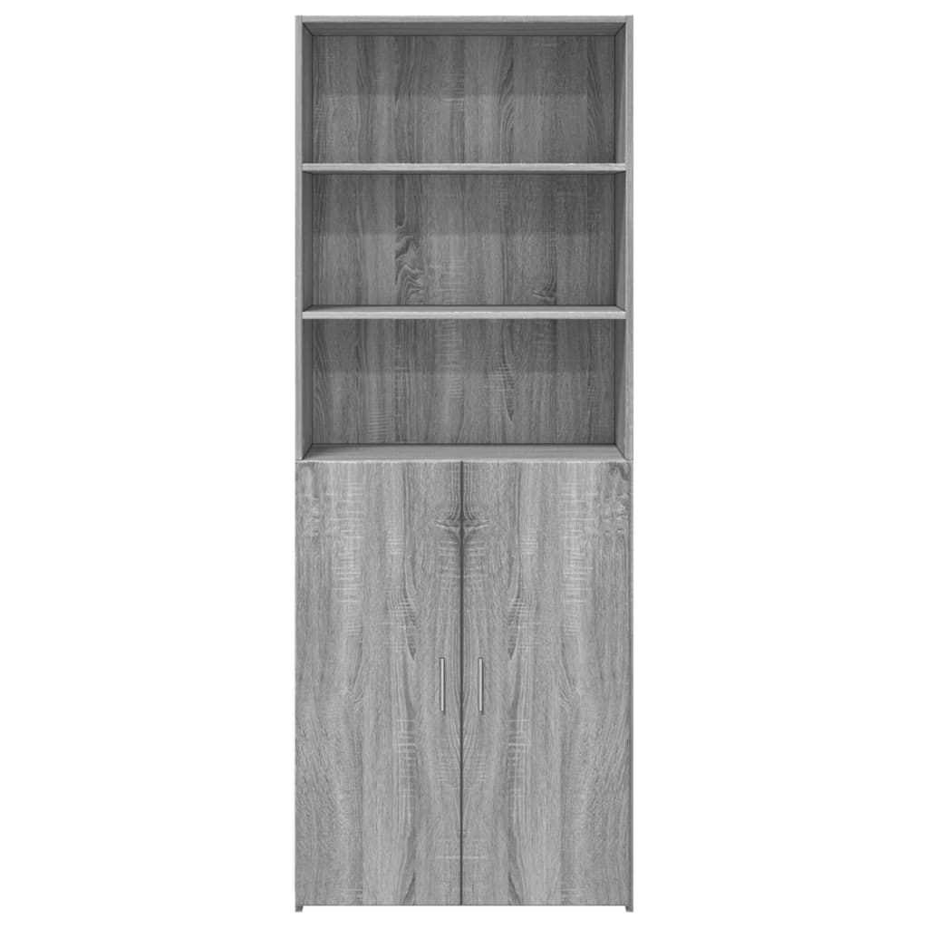Buffet haut sonoma gris 70x42,5x185 cm bois d'ingénierie - XIOS