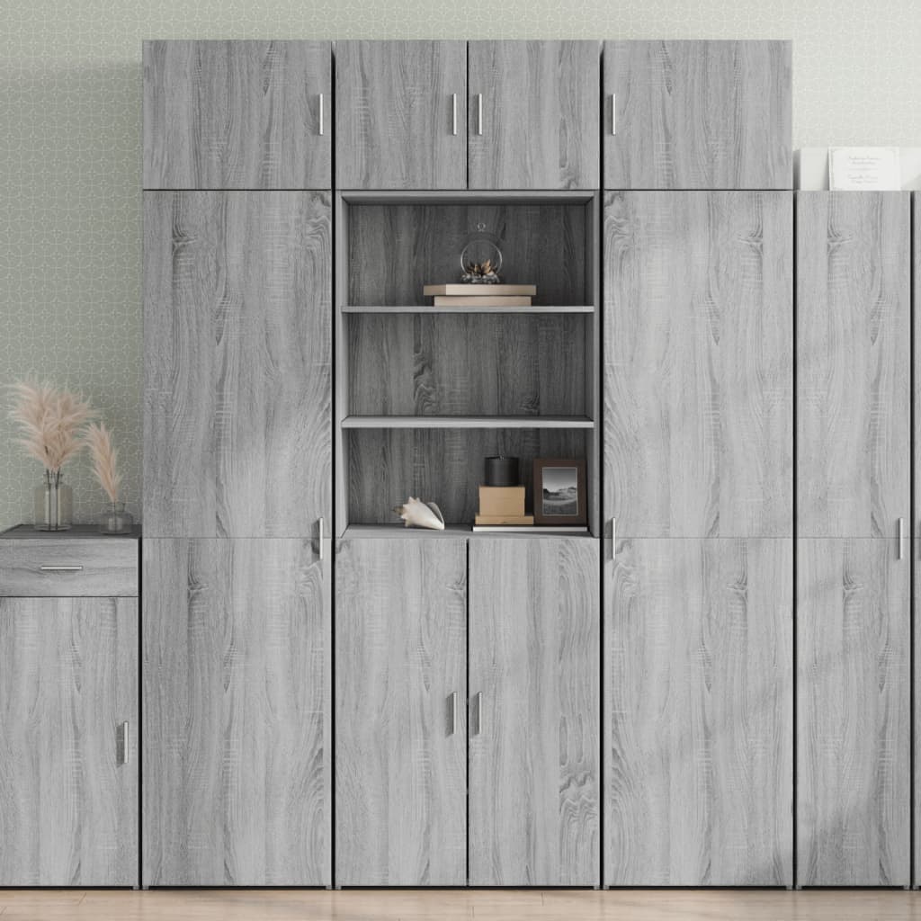 Buffet haut sonoma gris 70x42,5x185 cm bois d'ingénierie - XIOS