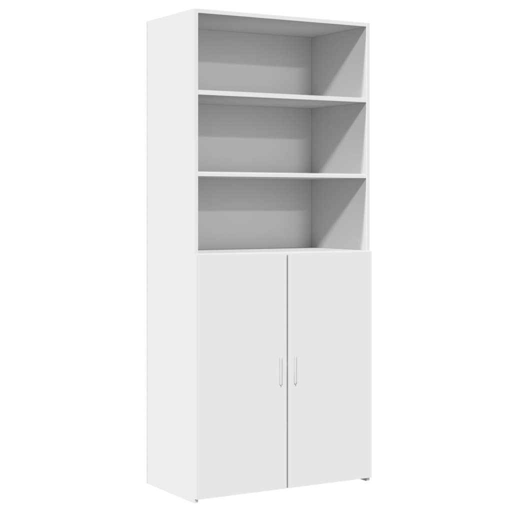 Buffet haut blanc 80x42,5x185 cm bois d'ingénierie - XIOS