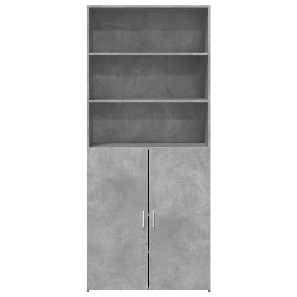 Buffet haut gris béton 80x42,5x185 cm bois d'ingénierie - XIOS