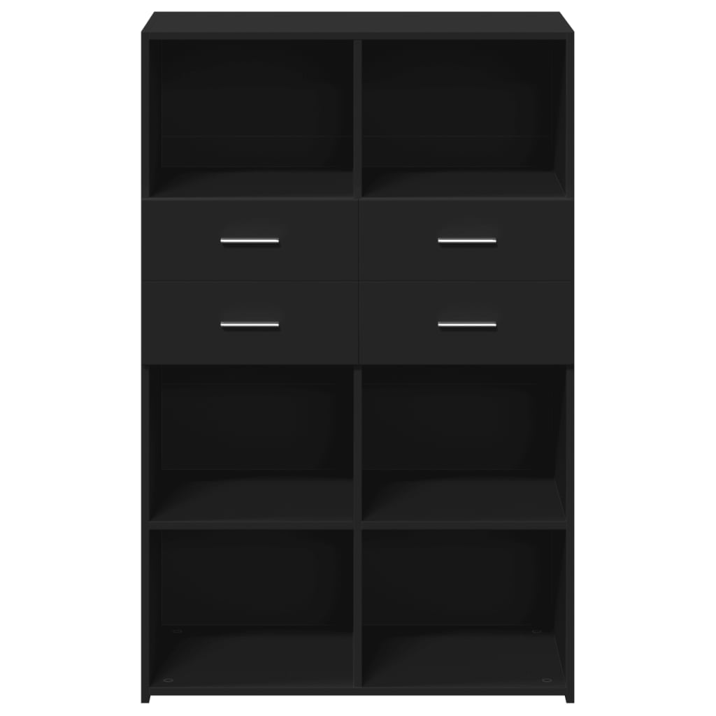 Buffet haut noir 80x42,5x124 cm bois d'ingénierie - XIOS