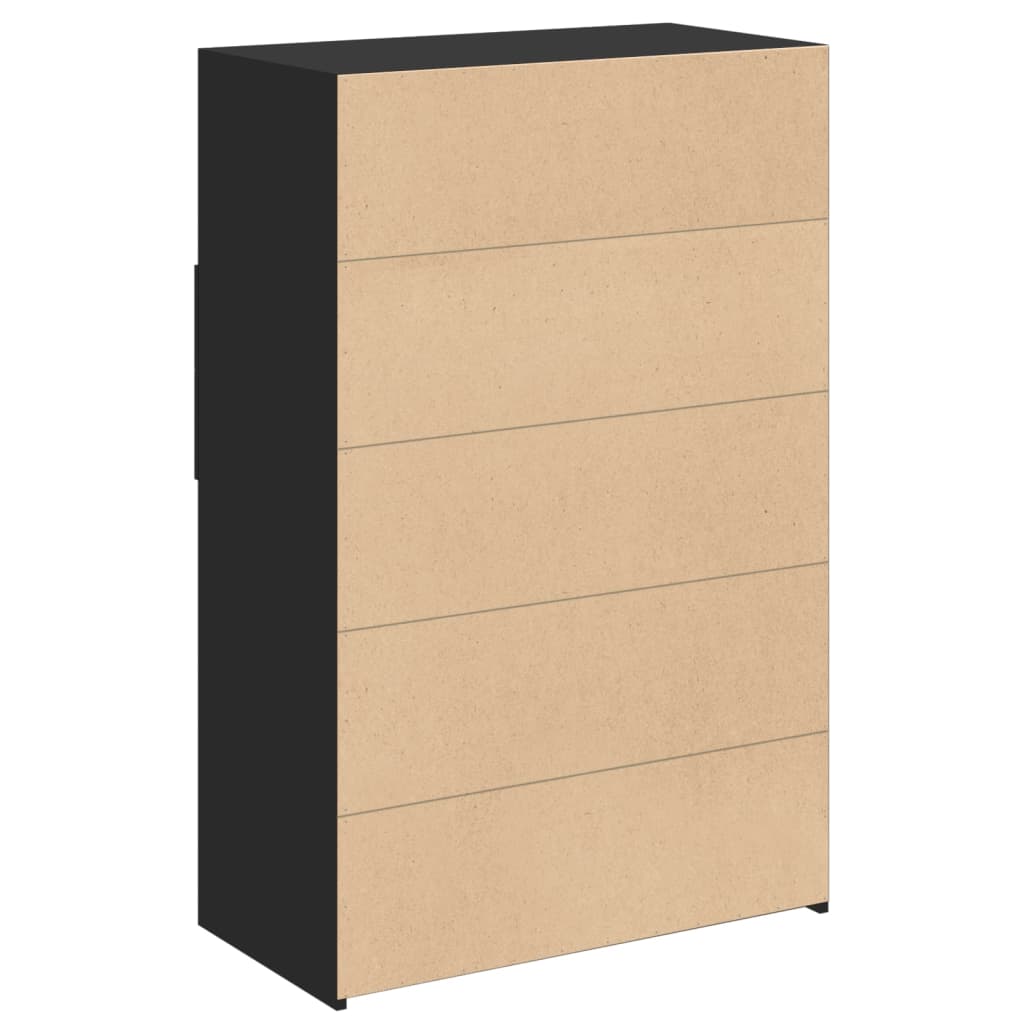 Buffet haut noir 80x42,5x124 cm bois d'ingénierie - XIOS