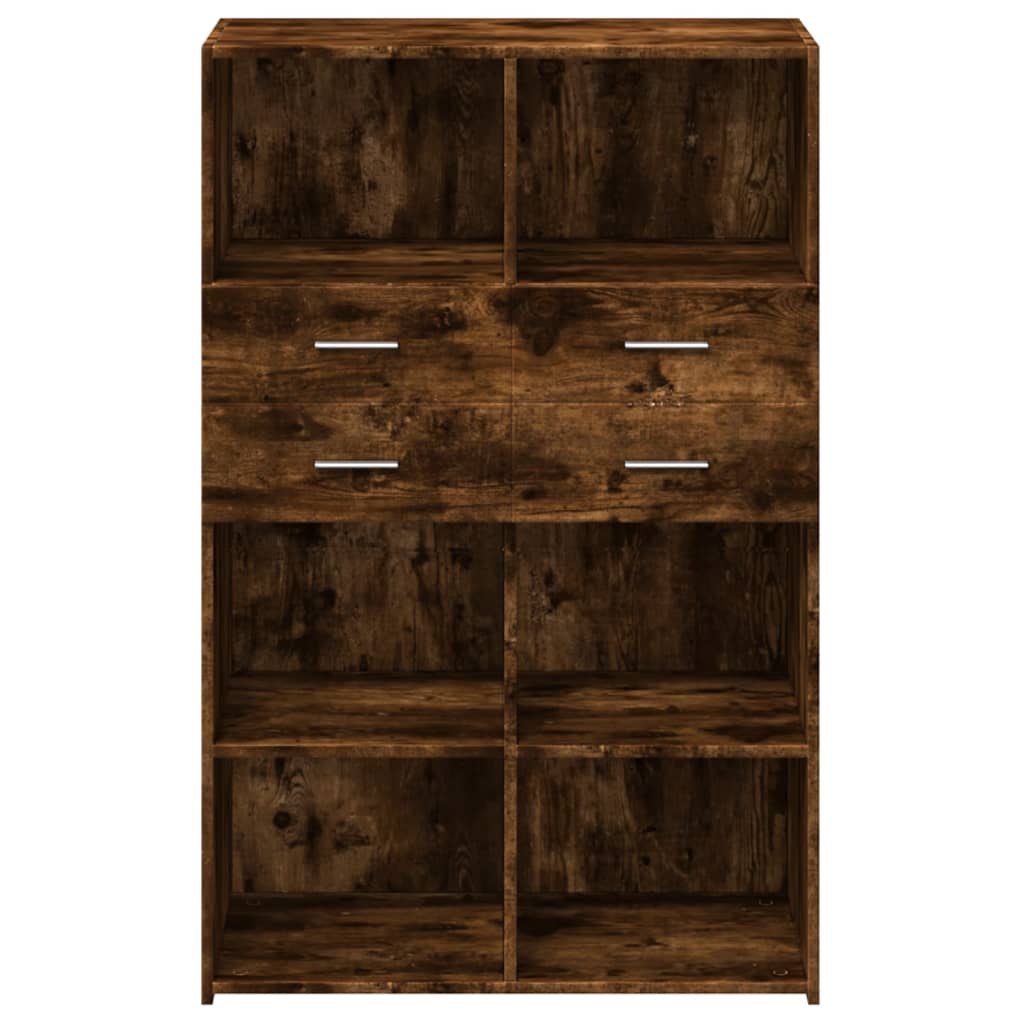 Buffet haut chêne fumé 80x42,5x124 cm bois d'ingénierie - XIOS