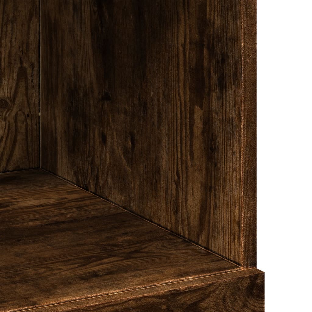 Buffet haut chêne fumé 80x42,5x124 cm bois d'ingénierie - XIOS