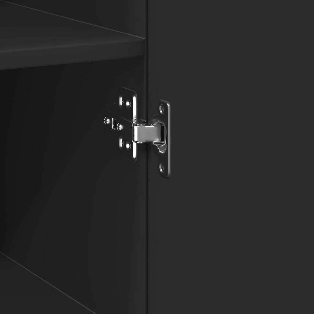 Buffet haut noir 30x42,5x185 cm bois d'ingénierie - XIOS