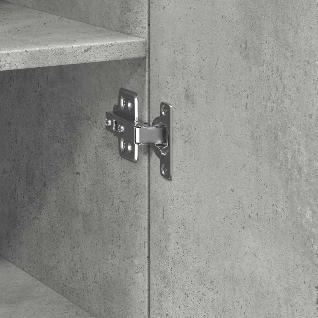 Buffet haut gris béton 30x42,5x185 cm bois d'ingénierie - XIOS