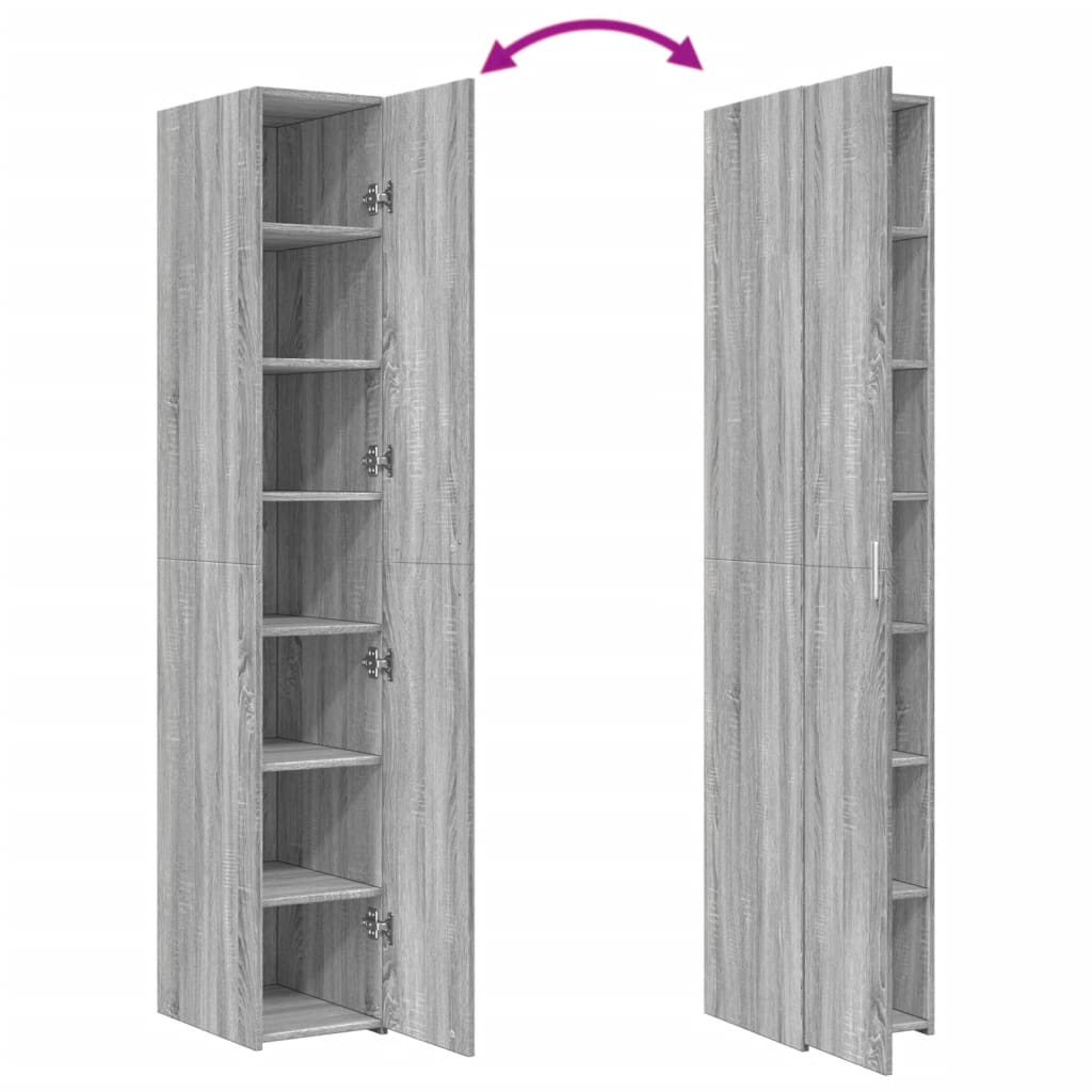 Buffet haut sonoma gris 30x42,5x185 cm bois d'ingénierie - XIOS