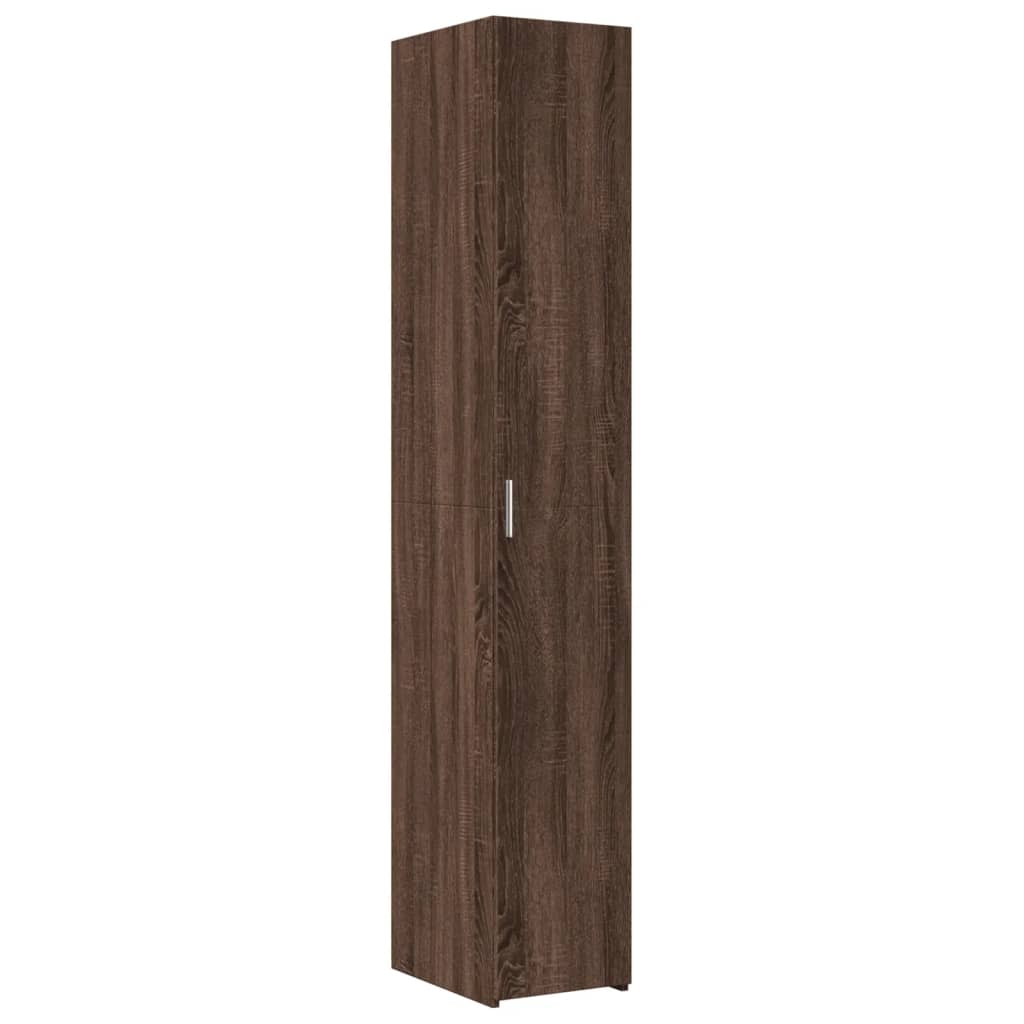 Buffet haut chêne marron 30x42,5x185 cm bois d'ingénierie - XIOS