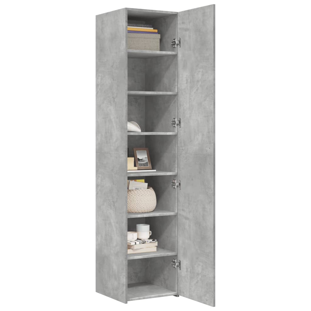 Buffet haut gris béton 40x42,5x185 cm bois d'ingénierie - XIOS