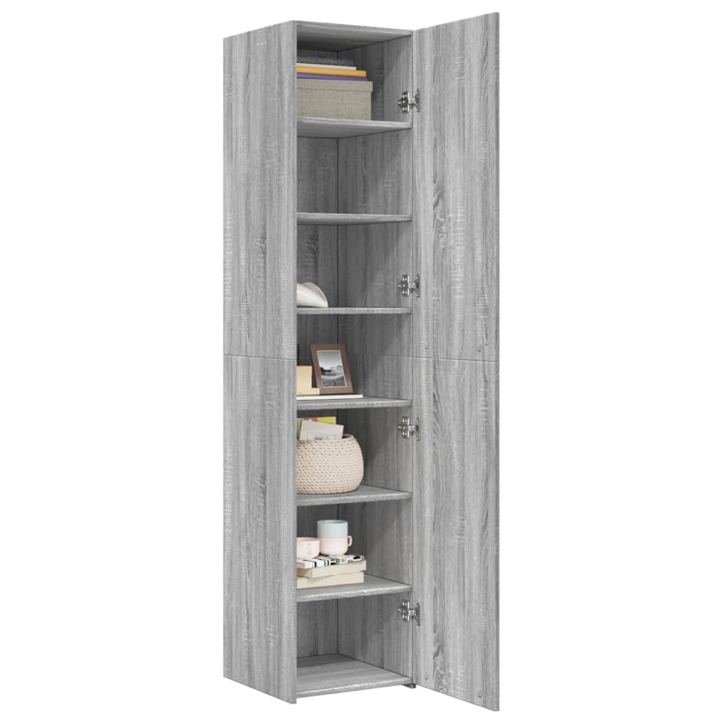 Buffet haut sonoma gris 40x42,5x185 cm bois d'ingénierie - XIOS