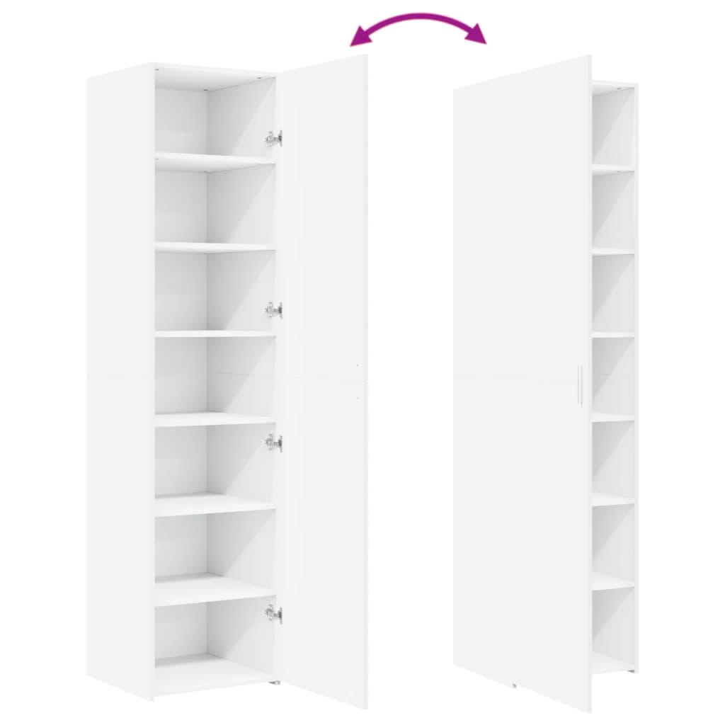 Buffet haut blanc 45x42,5x185 cm bois d'ingénierie - XIOS