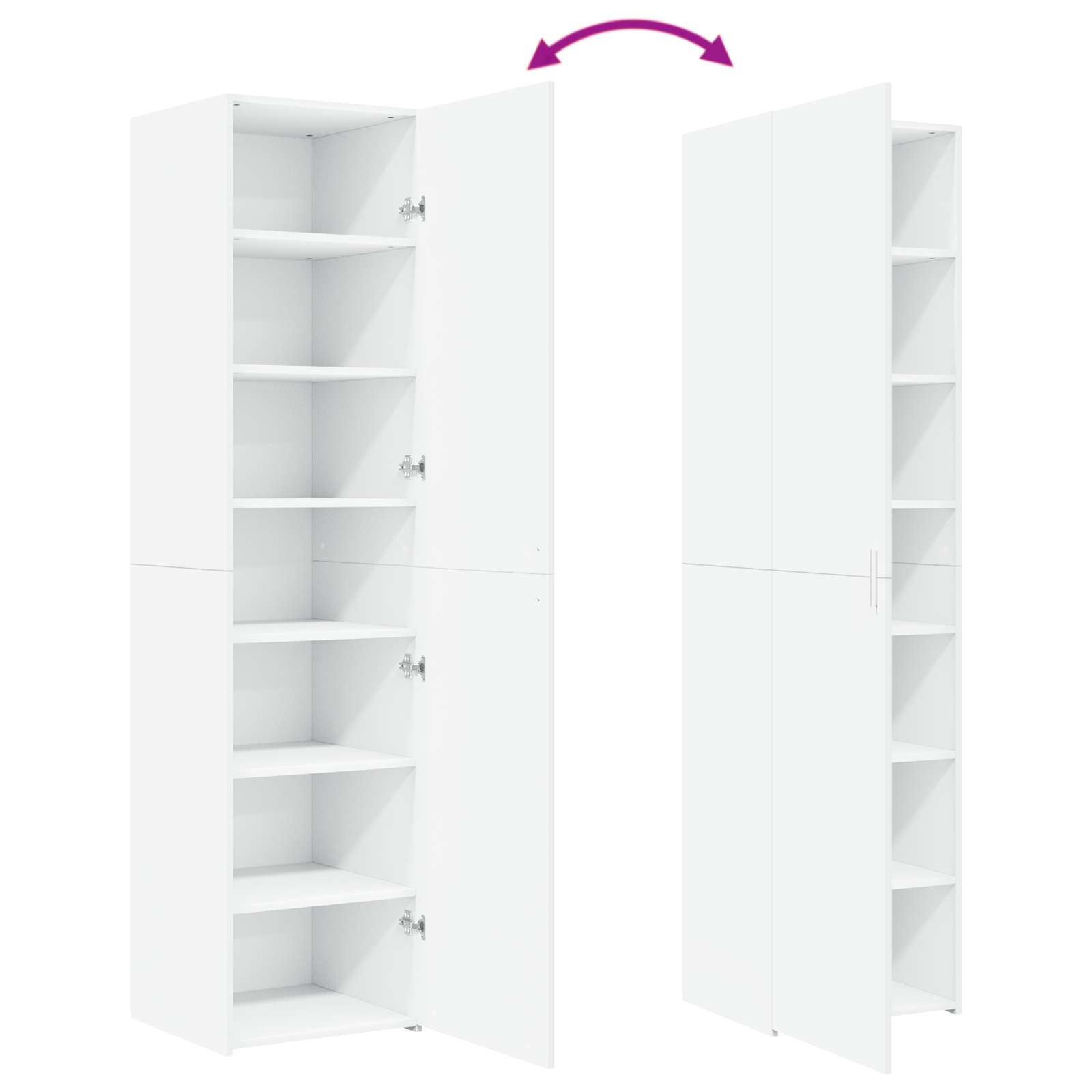 Buffet haut blanc 45x42,5x185 cm bois d'ingénierie - XIOS