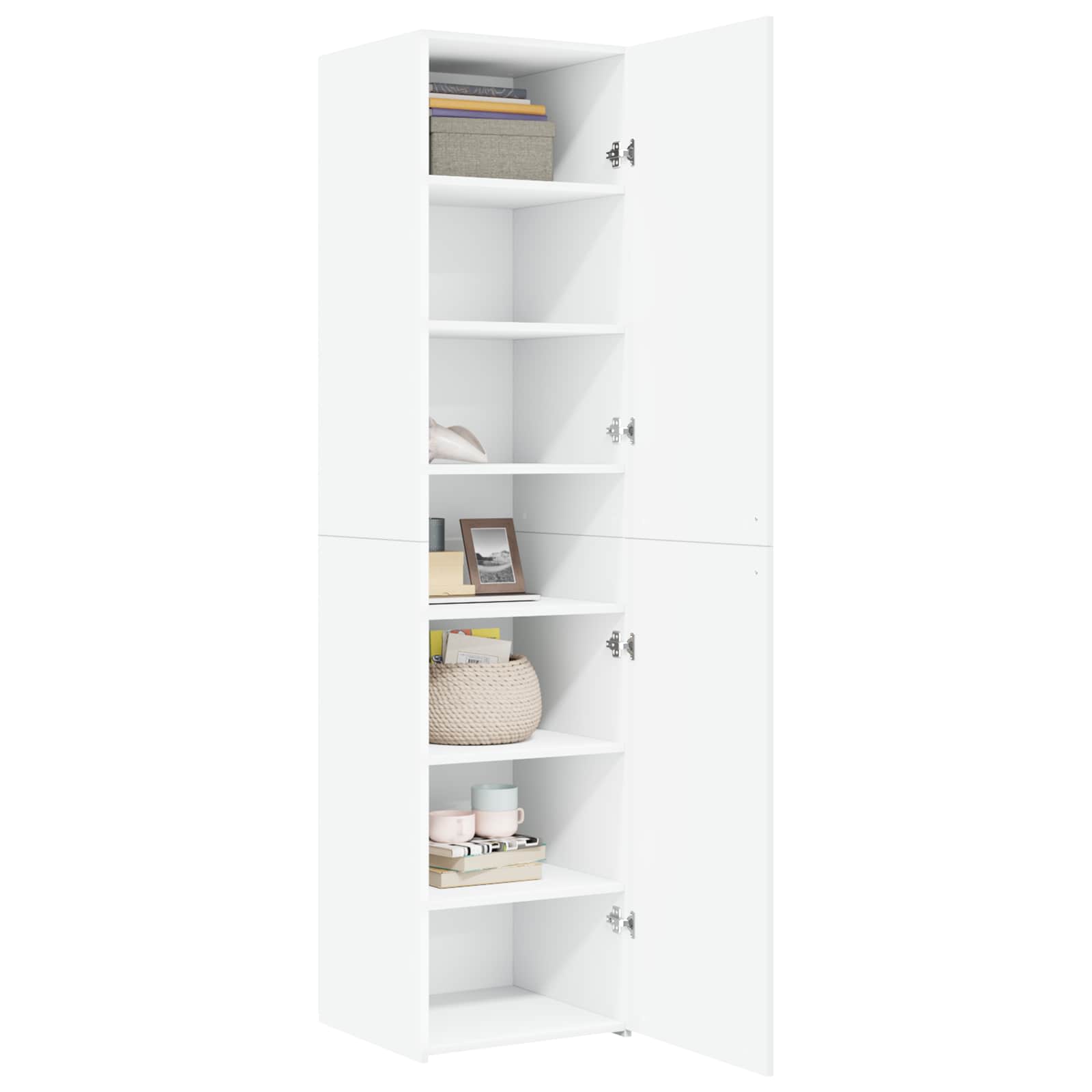 Buffet haut blanc 45x42,5x185 cm bois d'ingénierie - XIOS