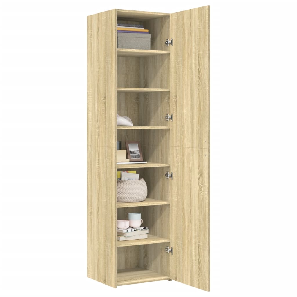 Buffet haut chêne sonoma 45x42,5x185 cm bois d'ingénierie - XIOS