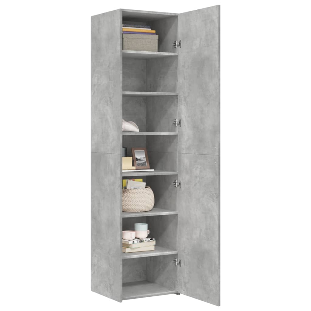 Buffet haut gris béton 45x42,5x185 cm bois d'ingénierie