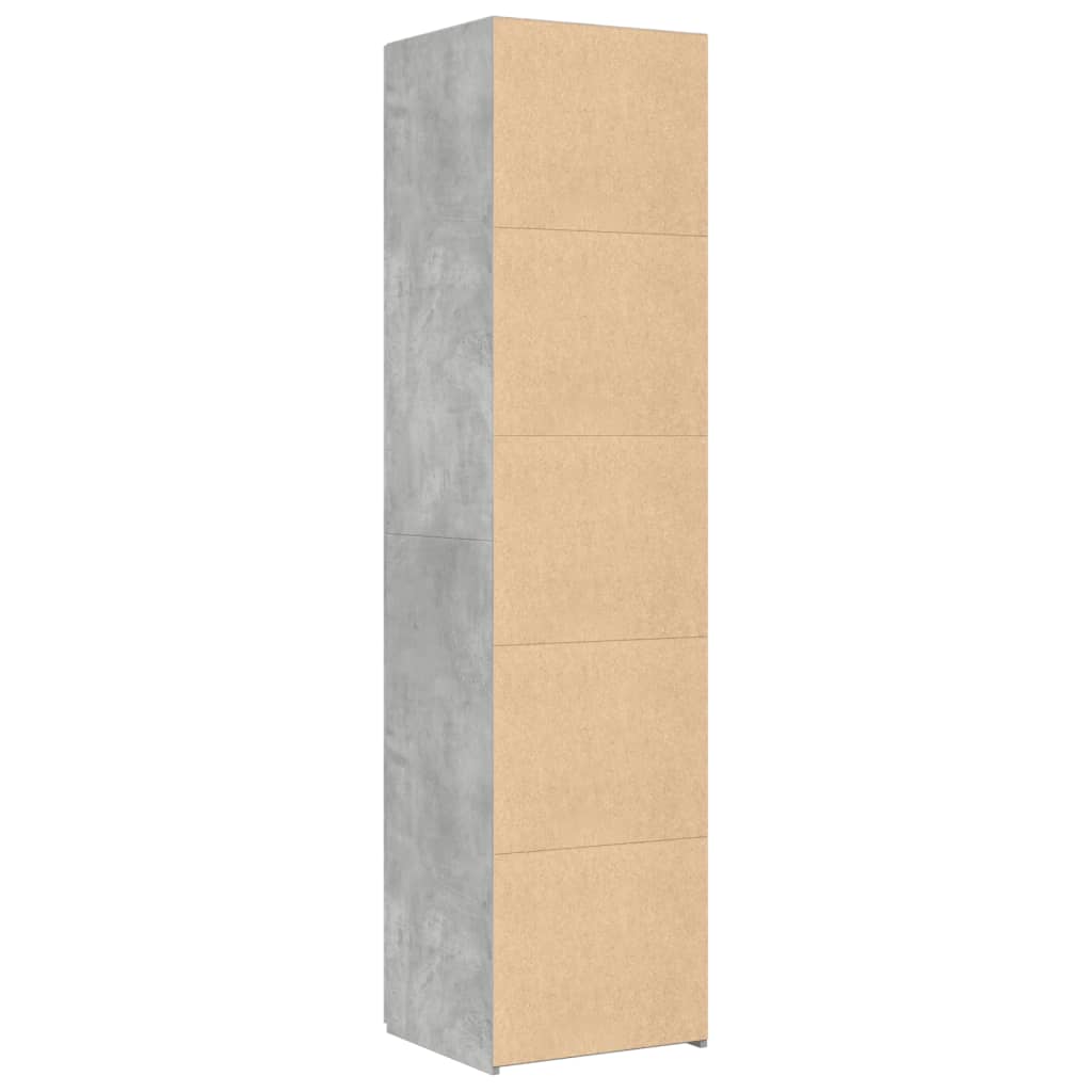 Buffet haut gris béton 45x42,5x185 cm bois d'ingénierie