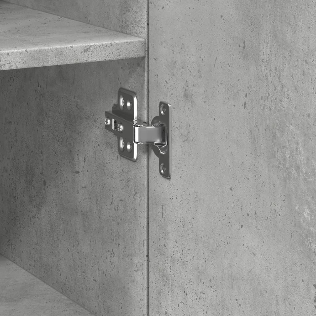 Buffet haut gris béton 45x42,5x185 cm bois d'ingénierie