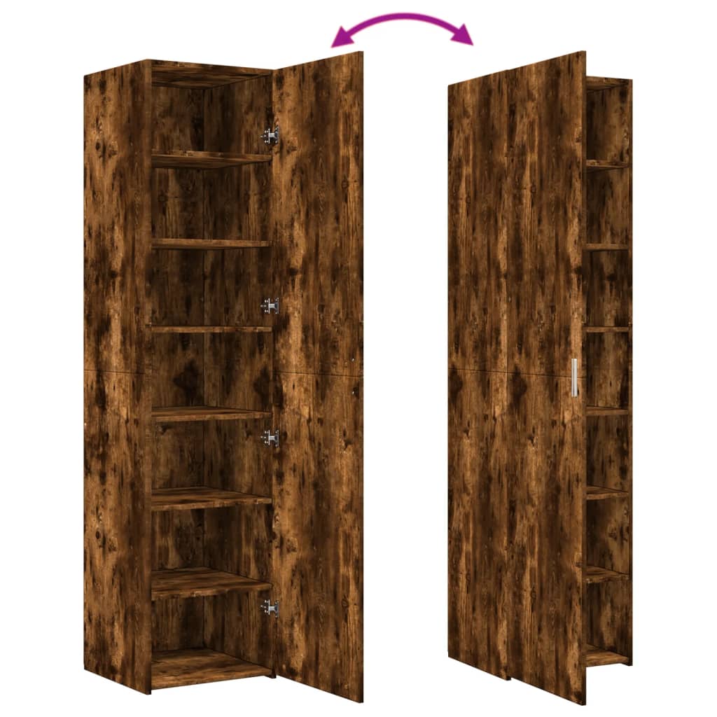 Buffet haut chêne fumé 45x42,5x185 cm bois d'ingénierie - XIOS