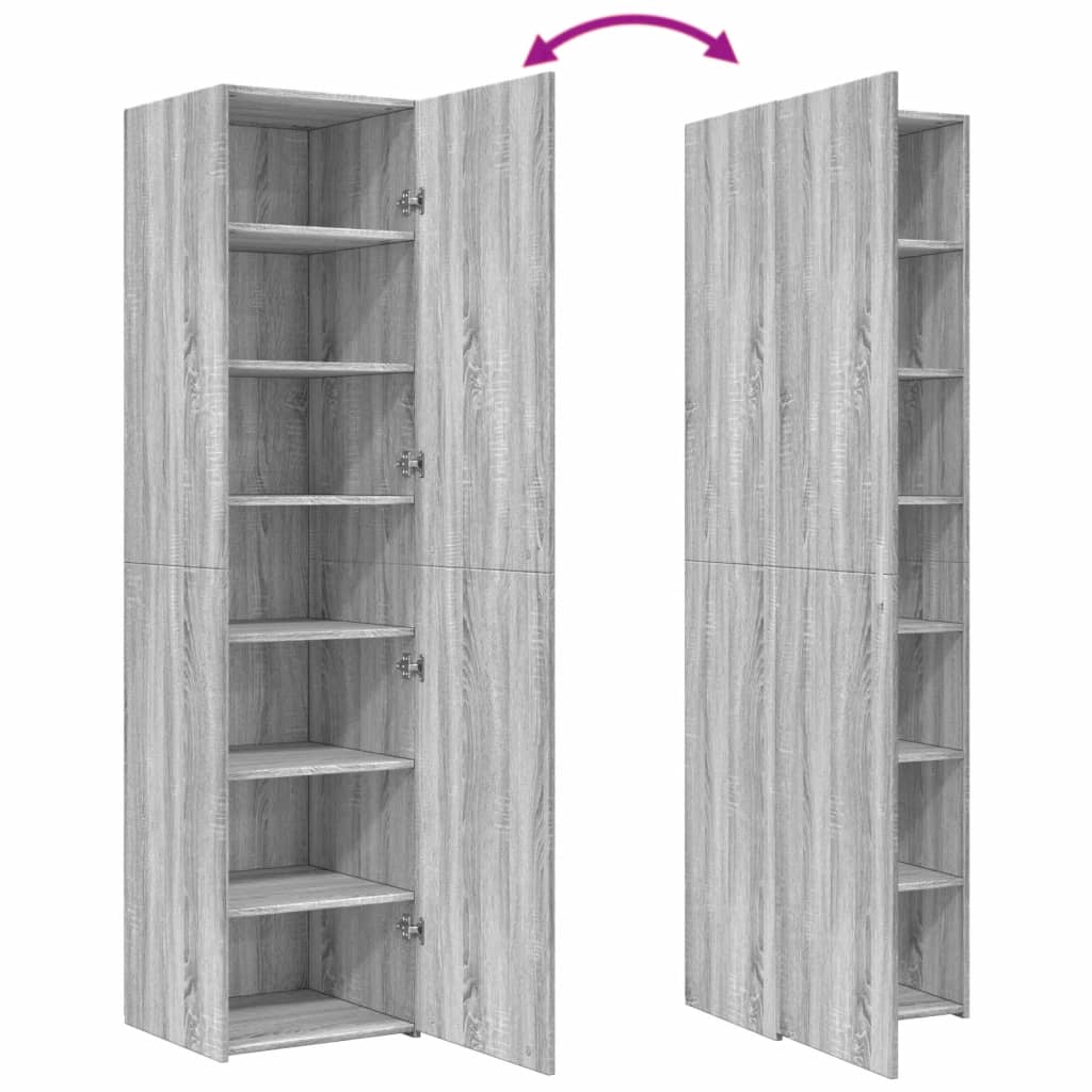 Buffet haut sonoma gris 45x42,5x185 cm bois d'ingénierie - XIOS