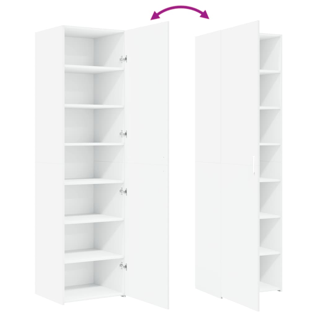 Buffet haut blanc 50x42,5x185 cm bois d'ingénierie - XIOS