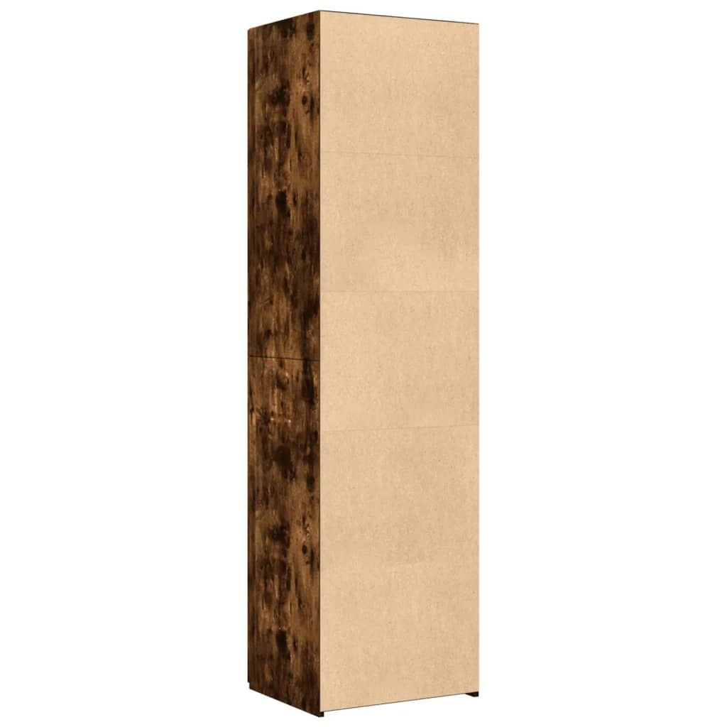 Buffet haut chêne fumé 50x42,5x185 cm bois d'ingénierie