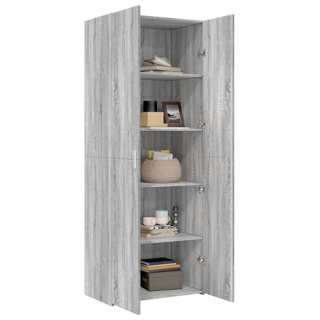 Buffet haut sonoma gris 70x42,5x185 cm bois d'ingénierie - XIOS