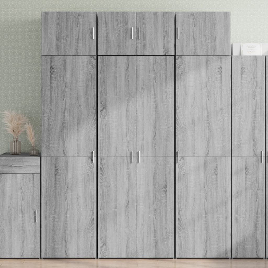 Buffet haut sonoma gris 70x42,5x185 cm bois d'ingénierie - XIOS