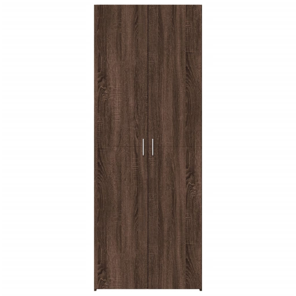 Buffet haut chêne marron 70x42,5x185 cm bois d'ingénierie - XIOS